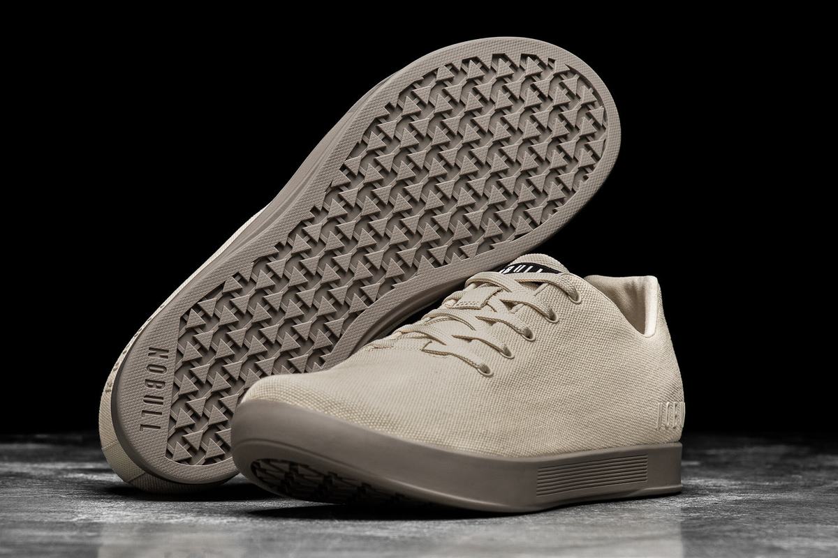 Nobull Canvas Women's Trainers Beige | Australia (ZK1032)